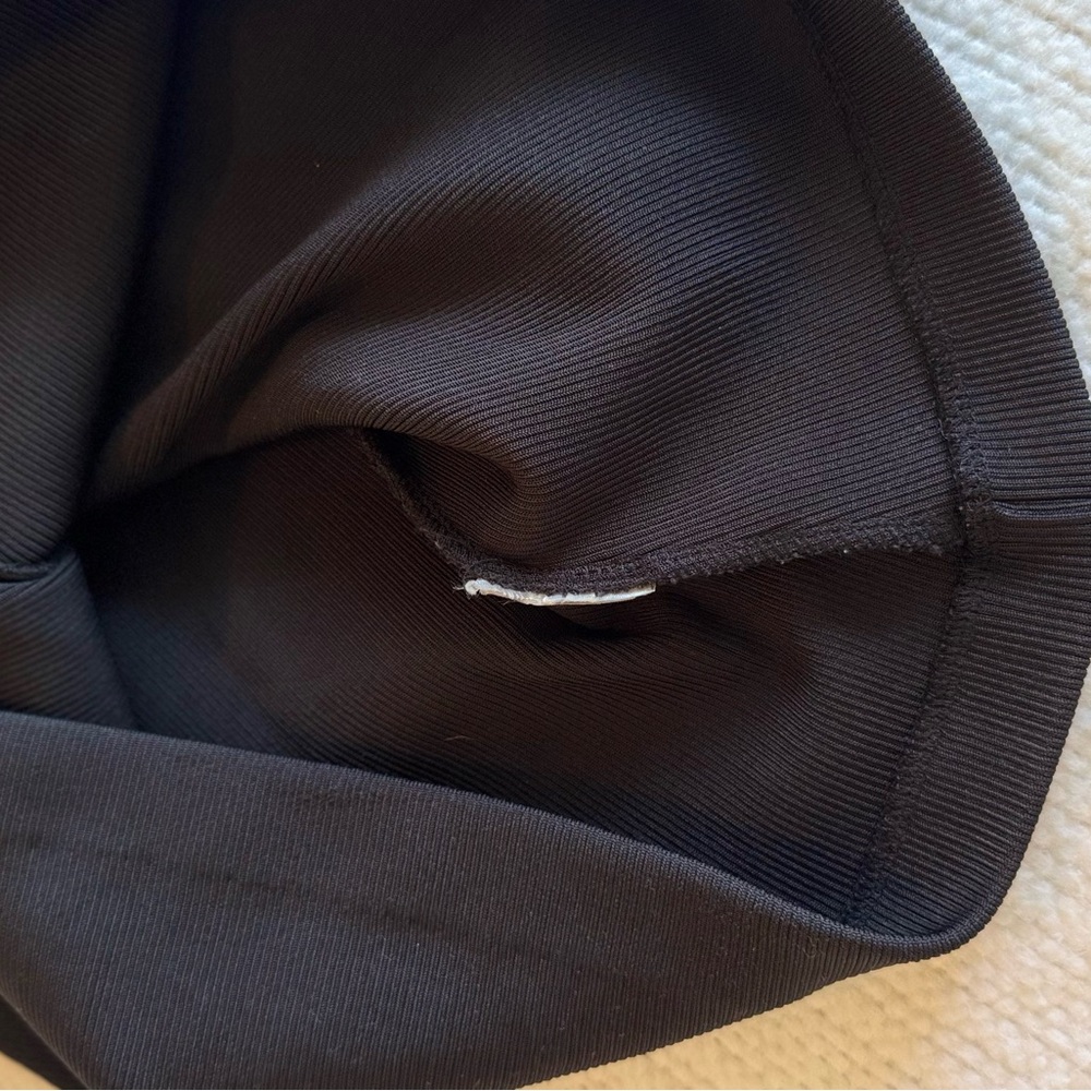 MACH & MACH Crystal Bow Ribbed Black Mini Dress - Picture 15 of 16